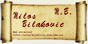Miloš Bilaković vizit kartica